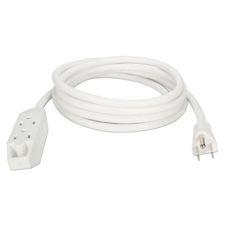 QVS QVS PC3PX-10WH 3-Outlet 3-Prong 10 ft. Power Extension Cord; White PC3PX-10WH